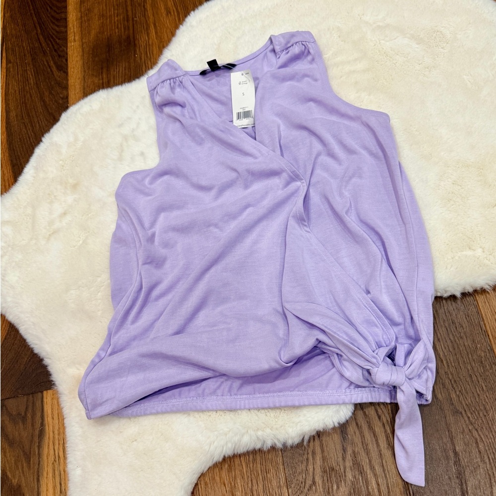 New Banana Republic Light Purple Tie-Front Tank Top